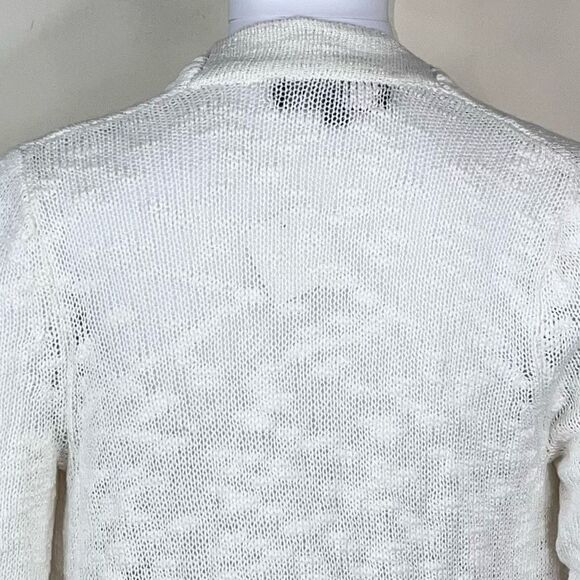 Central Park West Cream Open Front Fringe Cardigan - Picture 9 of 10